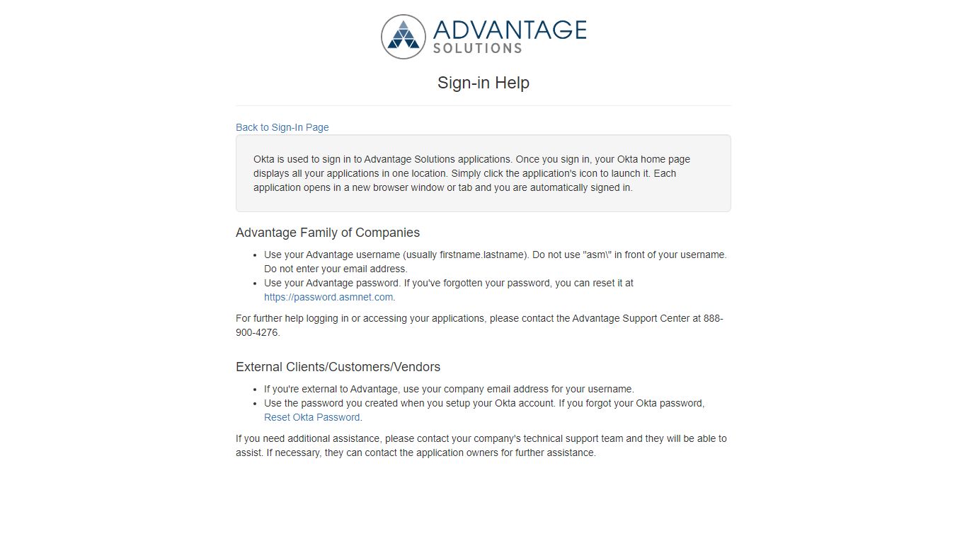 Advantage Solutions Sign-in Help